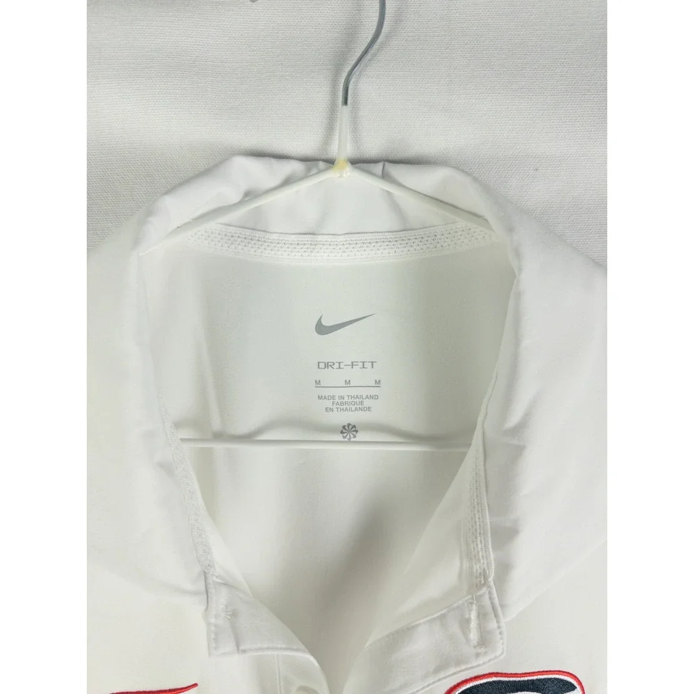 Nike Dri-Fit Georgia Bulldogs Embroidered Polo Shirt Mens M White Streetwear Fan